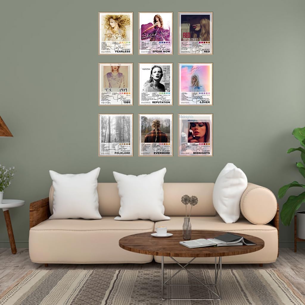 9 PCS Taylor Swift Poster Album Cover Set(Unframed)