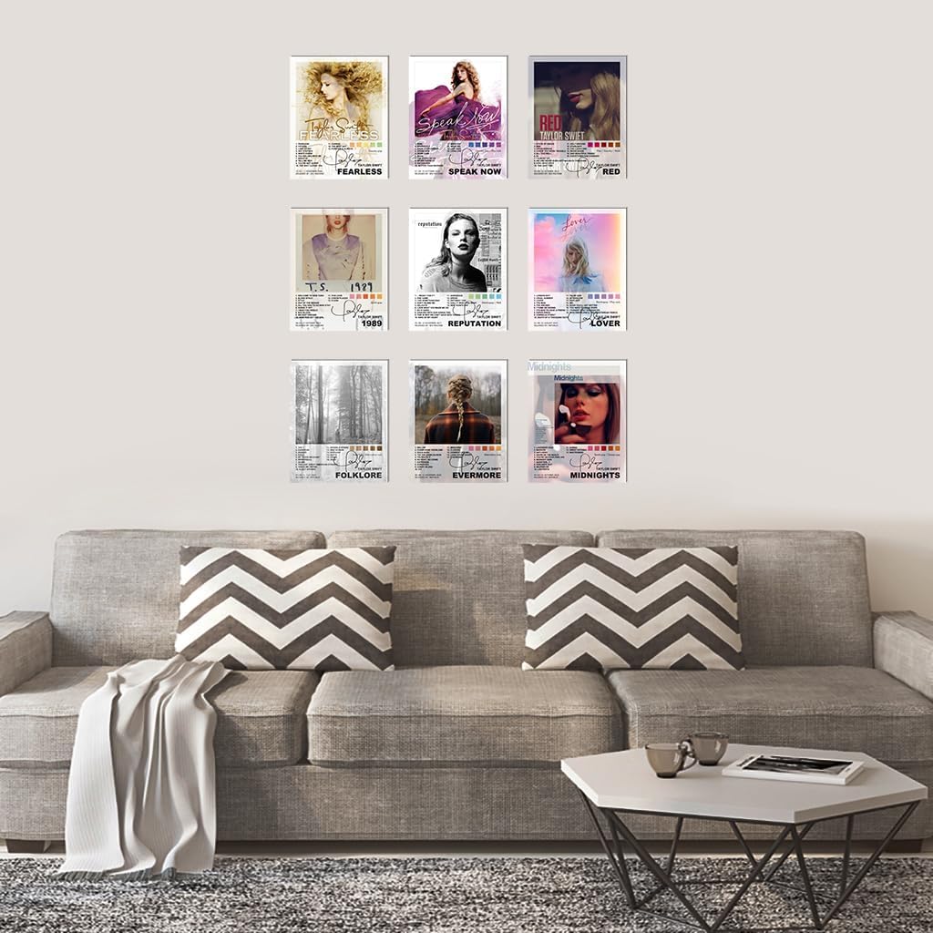 9 PCS Taylor Swift Poster Album Cover Set(Unframed)