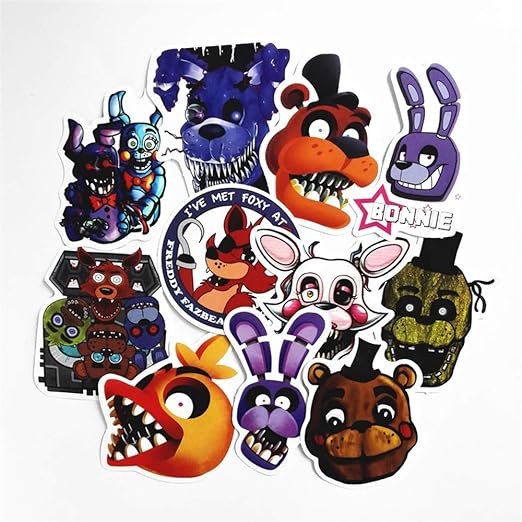 50 PCS Five Nights at Freddy's Stickers, Waterproof Vinyl Scrapbook for Car Motorcycle Bicycle Luggage Decal Laptop
