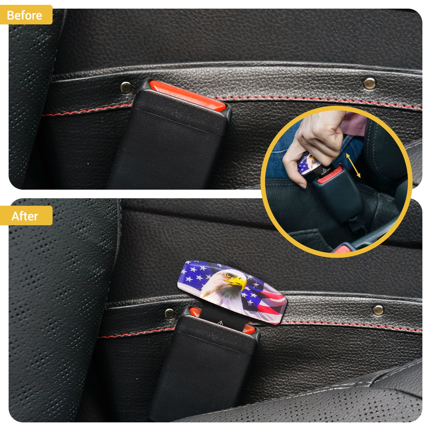 4Pcs Auto Safety Belts Slot Plugs Fitting Eagle Safety Belts Accessory Suitable for All Cars Make Driving More Comfortable and Flexible Christmas Valentines Gifts