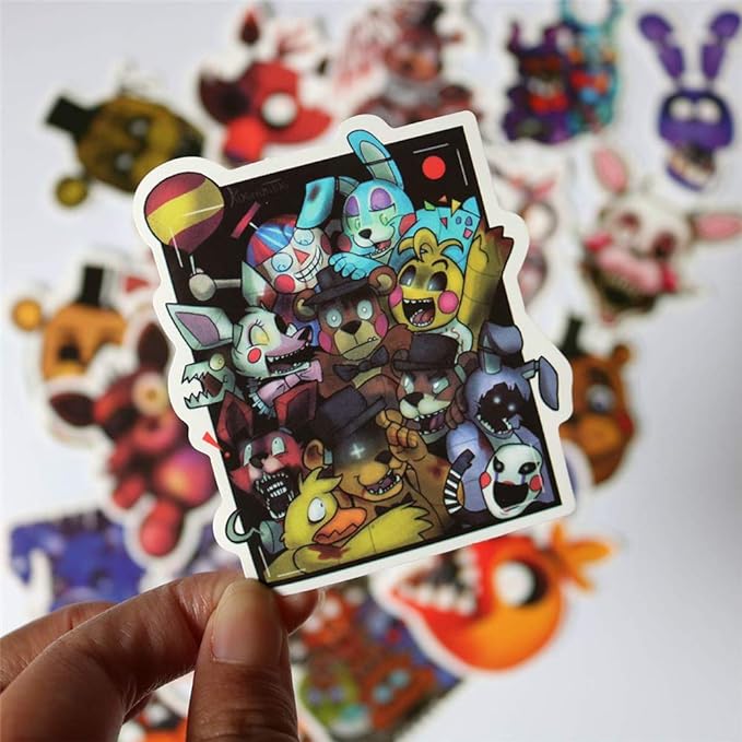 50 PCS Five Nights at Freddy's Stickers, Waterproof Vinyl Scrapbook for Car Motorcycle Bicycle Luggage Decal Laptop