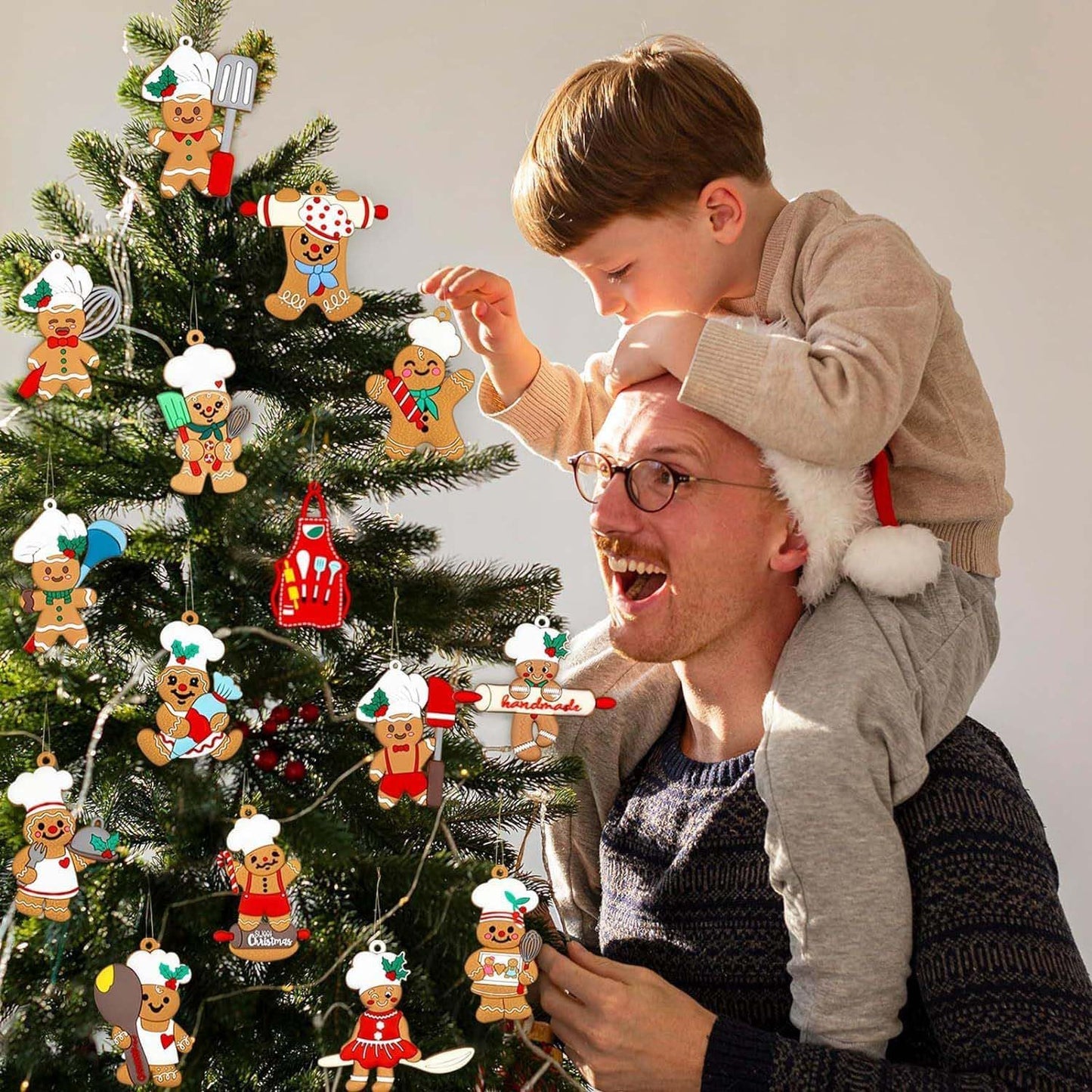 15 Pcs Gingerbread Christmas Decoration for Tree, Cooking Gingerbread Man Christmas Ornaments Hanging Decor Christmas Tree Decor Party Supplies