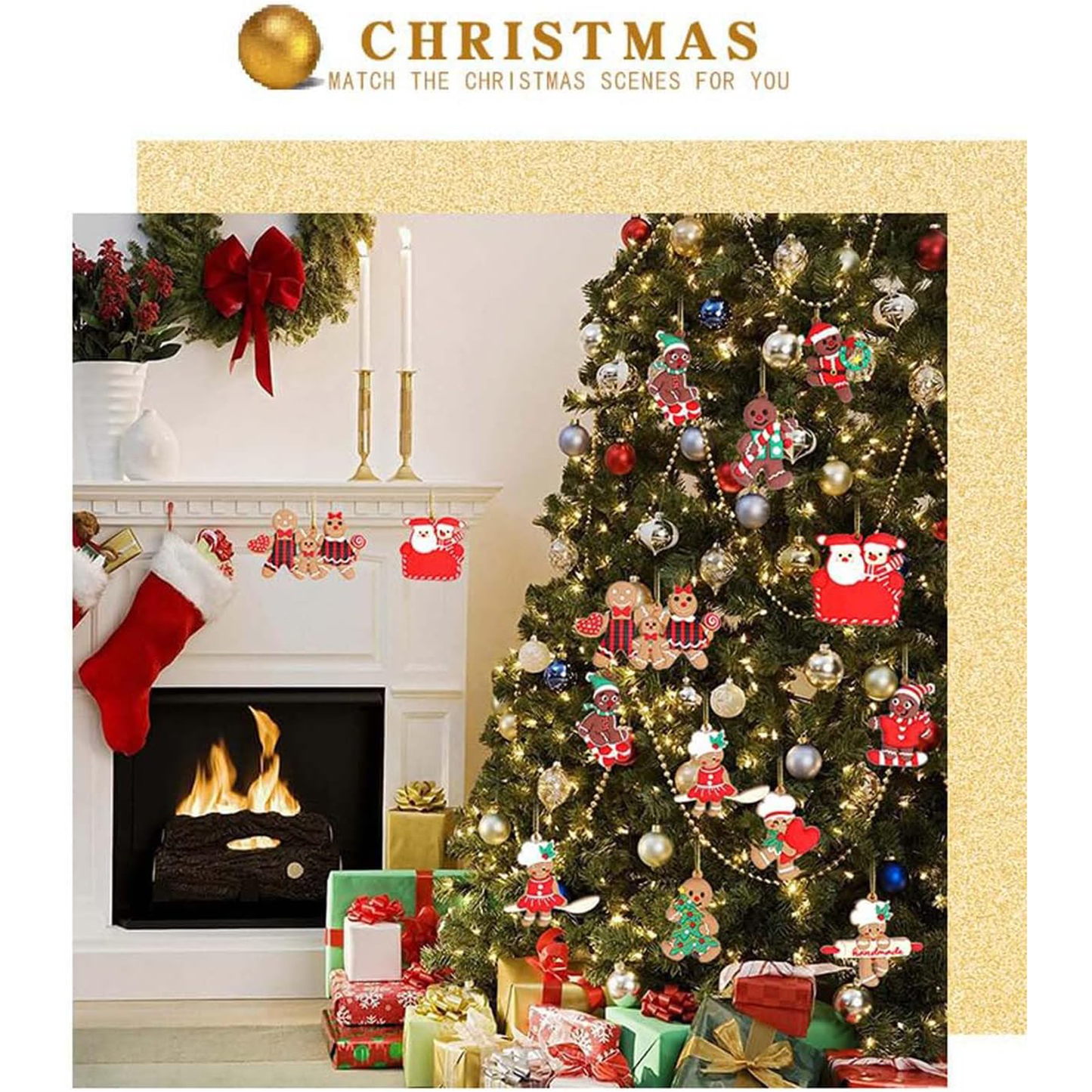 15 Pcs Gingerbread Christmas Decoration for Tree, Cooking Gingerbread Man Christmas Ornaments Hanging Decor Christmas Tree Decor Party Supplies