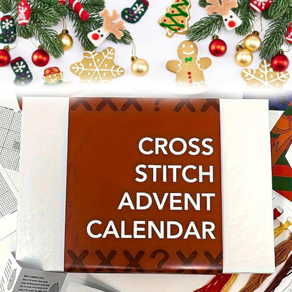 Christmas Cross Stitch Advent Calendar - Cross Stitch Advent Calendar 2024, Christmas Countdown Embroidery Kit, Christmas Advent Calendar Cross Stitch Patterns for Beginners and Craft Lovers