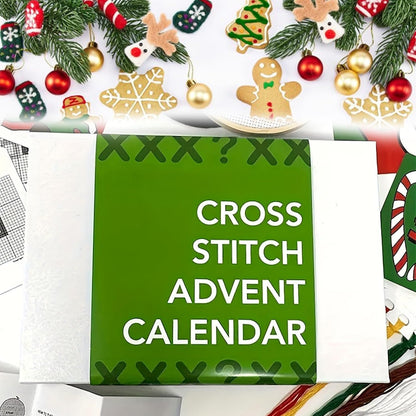 Christmas Cross Stitch Advent Calendar - Cross Stitch Advent Calendar 2024, Christmas Countdown Embroidery Kit, Christmas Advent Calendar Cross Stitch Patterns for Beginners and Craft Lovers