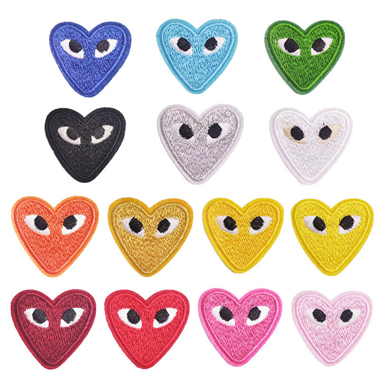 14 PCS Colorful Heart Embroidered Patches, Love Heart Patches, for Clothing Repair and Decoration, Bag, Caps, Arts DIY Craft