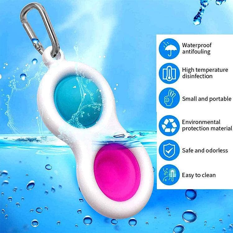 2 Pack Mini Silicone Fidget Flipping Keychain Toy