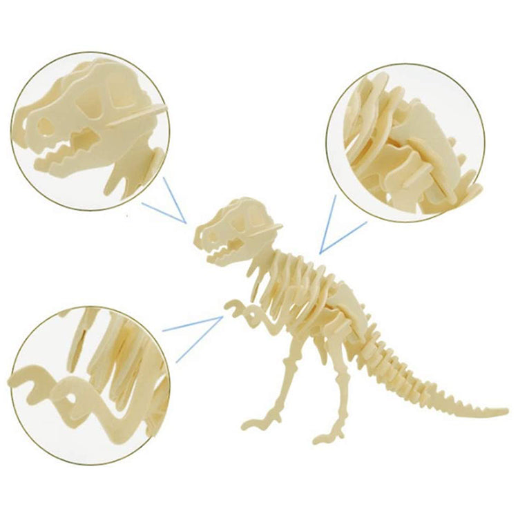 6 Piece 3D Wooden Dinosaur Puzzle Set
