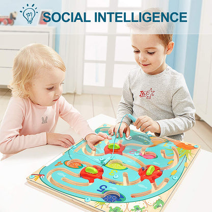 Wooden Educational Activity Board Magnetic Maze Puzzle Toy