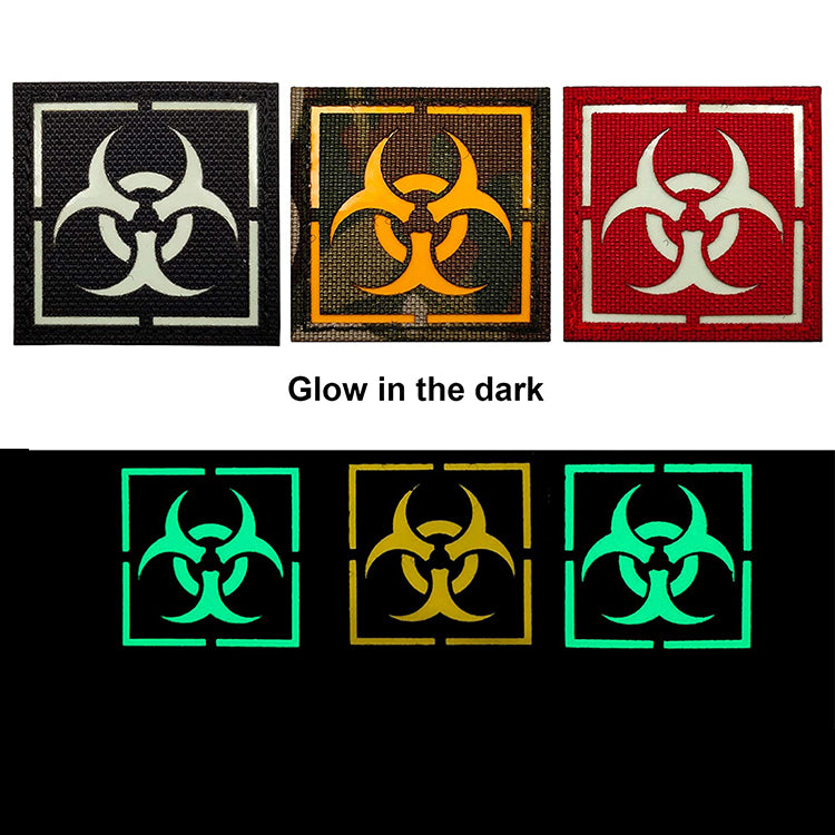 Glow Dark Biohazard Patch Stickers Zombie Outbreak Response Team Resident Evil Military Morale Tactical Patches Badges Appliques with Hook and Loop Fastener Backing