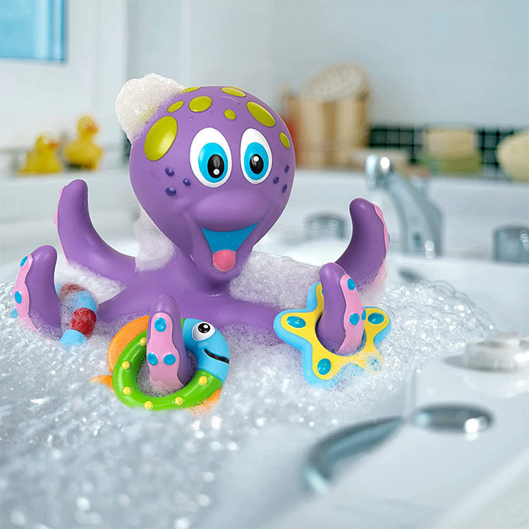 Ring Octopus Children's Bath Toys With 5 Rings