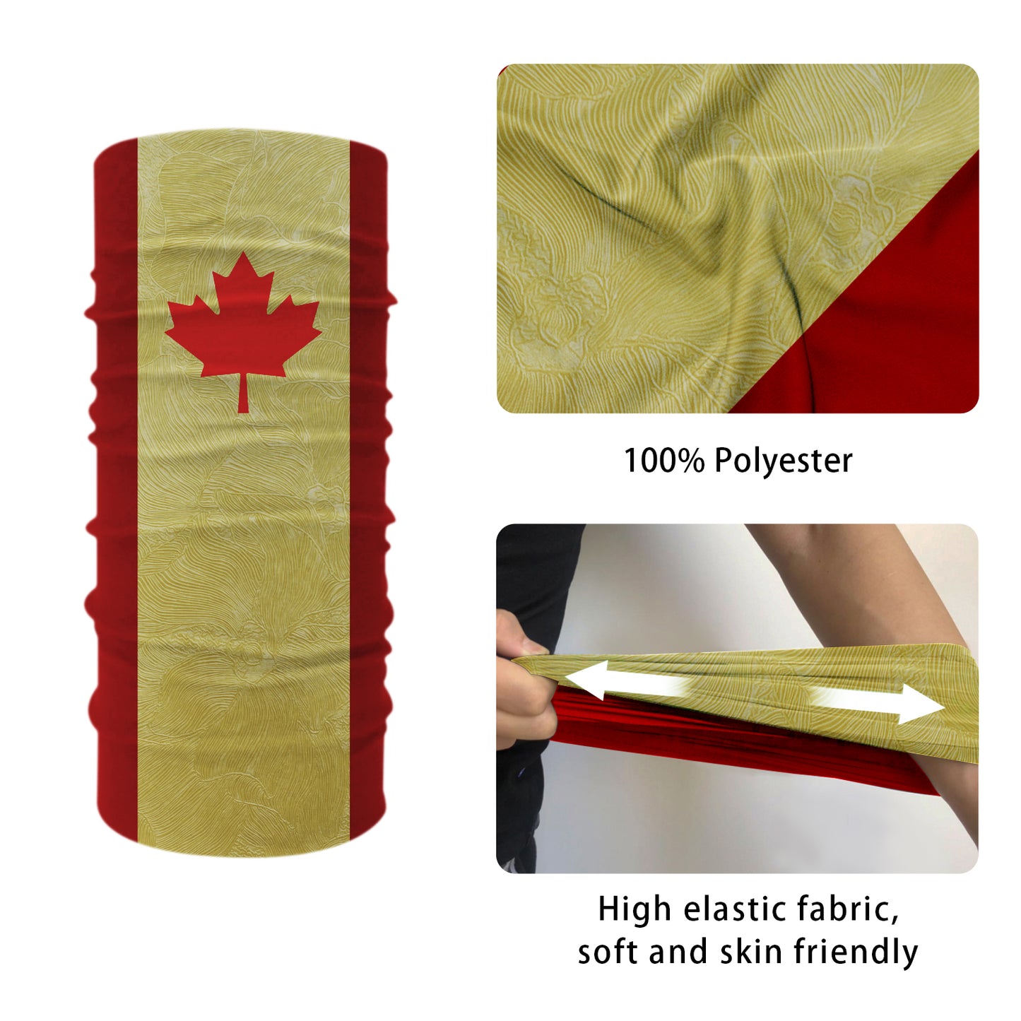 OutdoorCanada Flag Scarf Seamless Bandana