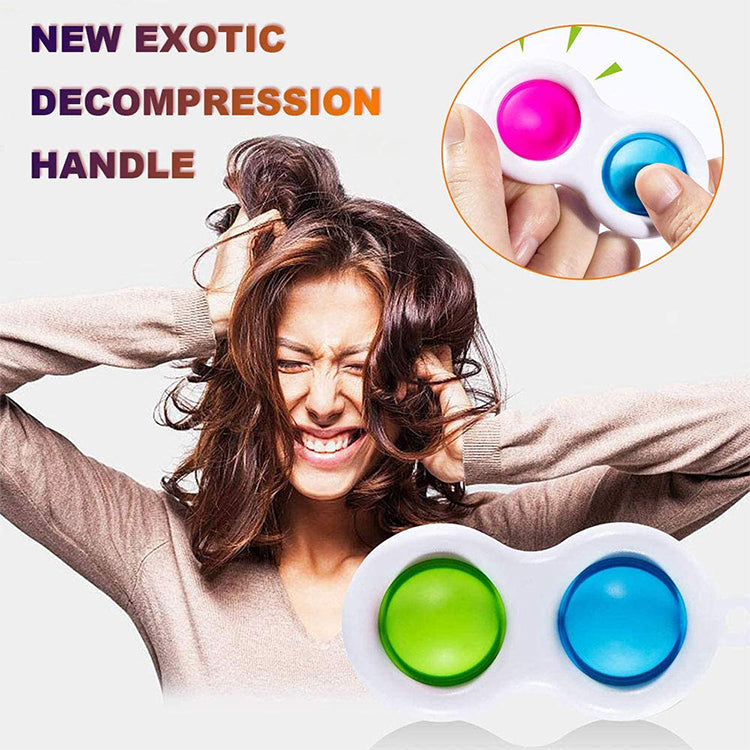 2 Pack Mini Silicone Fidget Flipping Keychain Toy