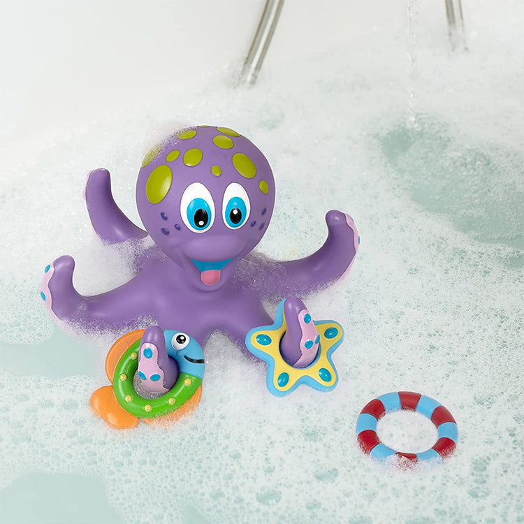 Ring Octopus Children's Bath Toys With 5 Rings