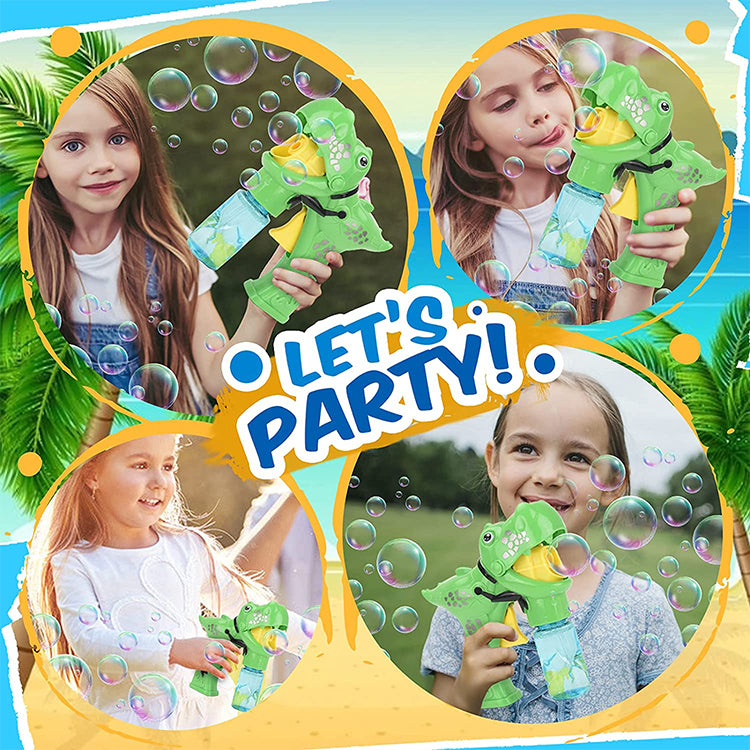 4 Pcs Dinosaur Bubble Maker Electric Gun Toy