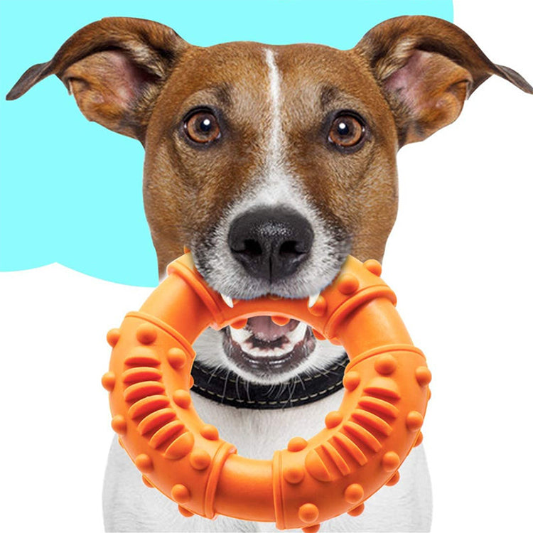 Natural Rubber Puppy Teether Ring Toys for Small/Medium Puppies