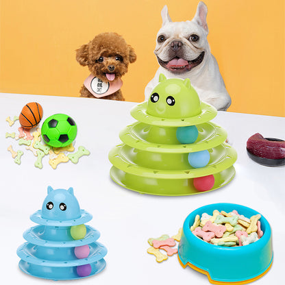 3 Level Tower Roller Ball Cat To with Colorful Balls