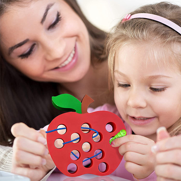4 Pcs Fruit Lacing Plastic Threading Toy