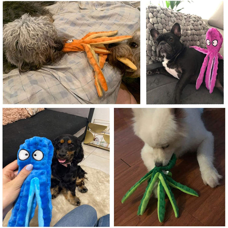2 Pack Dog Octopus Squeaky Toys