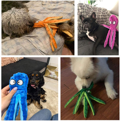 2 Pack Dog Octopus Squeaky Toys
