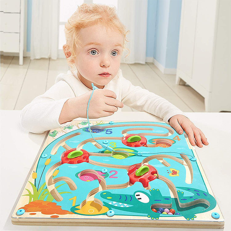 Wooden Educational Activity Board Magnetic Maze Puzzle Toy