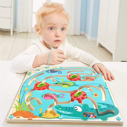Wooden Educational Activity Board Magnetic Maze Puzzle Toy