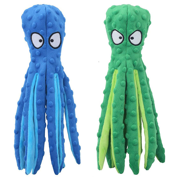2 Pack Dog Octopus Squeaky Toys