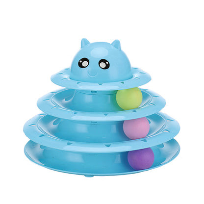 3 Level Tower Roller Ball Cat To with Colorful Balls