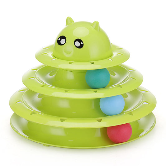 3 Level Tower Roller Ball Cat To with Colorful Balls