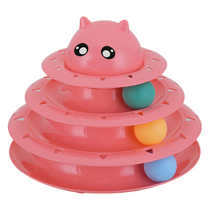 3 Level Tower Roller Ball Cat To with Colorful Balls