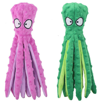 2 Pack Dog Octopus Squeaky Toys